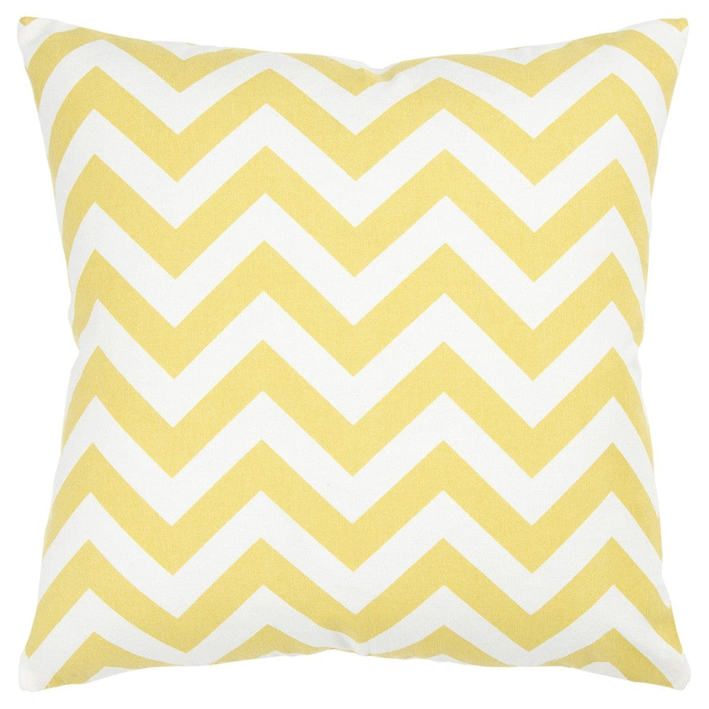 18" Yellow and Ivory Cotton Throw Pillow - Homeroots
