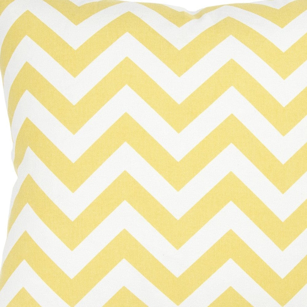 18" Yellow and Ivory Cotton Throw Pillow - Homeroots - Flyclothing LLC