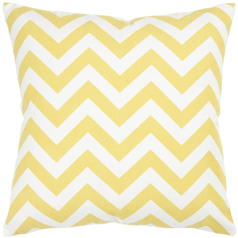 18" Yellow and Ivory Cotton Throw Pillow - Homeroots - Flyclothing LLC