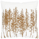 18" Brown and Ivory Forest Cotton Throw Pillow - Homeroots