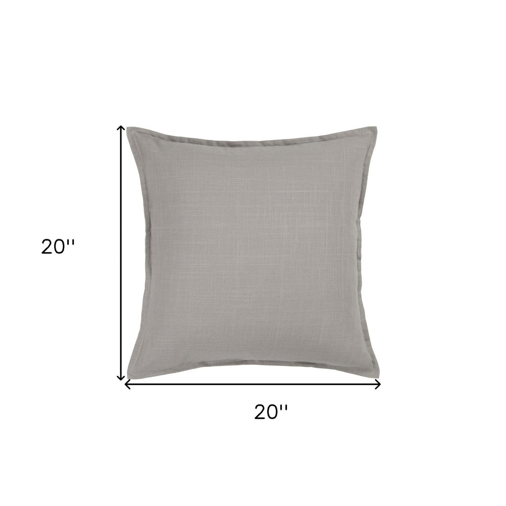 20" Gray Cotton Throw Pillow - Homeroots - Flyclothing LLC