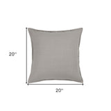 20" Gray Cotton Throw Pillow - Homeroots - Flyclothing LLC