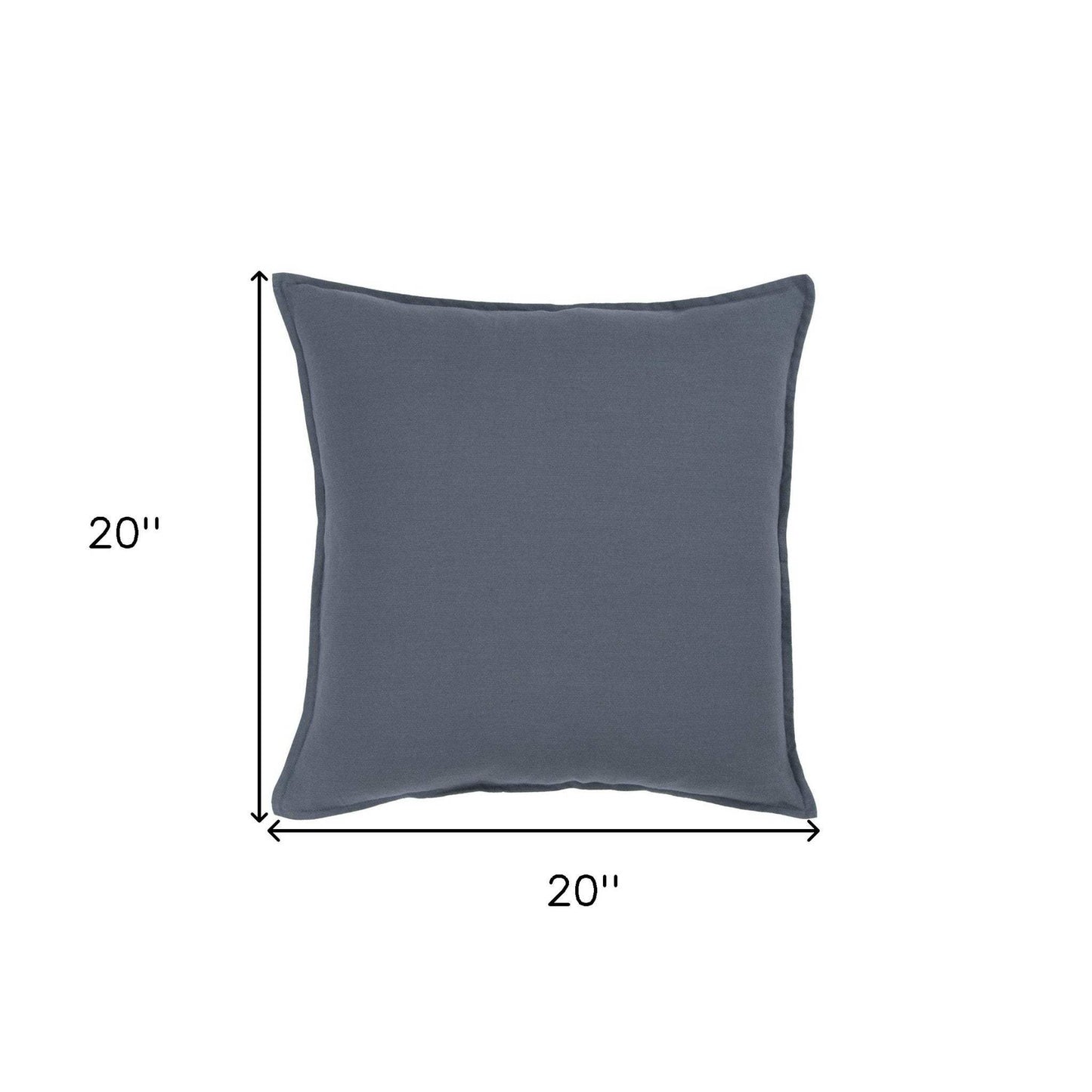 20" Slate Blue Cotton Throw Pillow - Homeroots - Flyclothing LLC