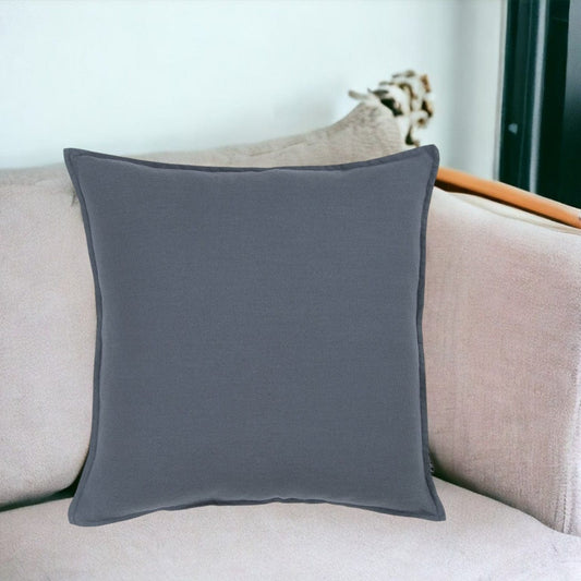 20" Slate Blue Cotton Throw Pillow - Homeroots