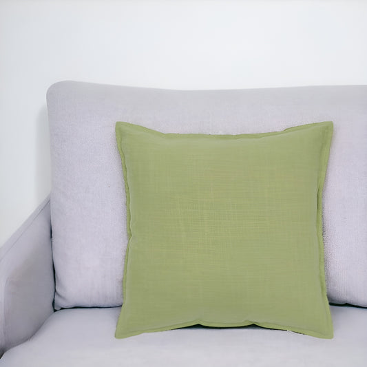 20" Lime Green Cotton Throw Pillow