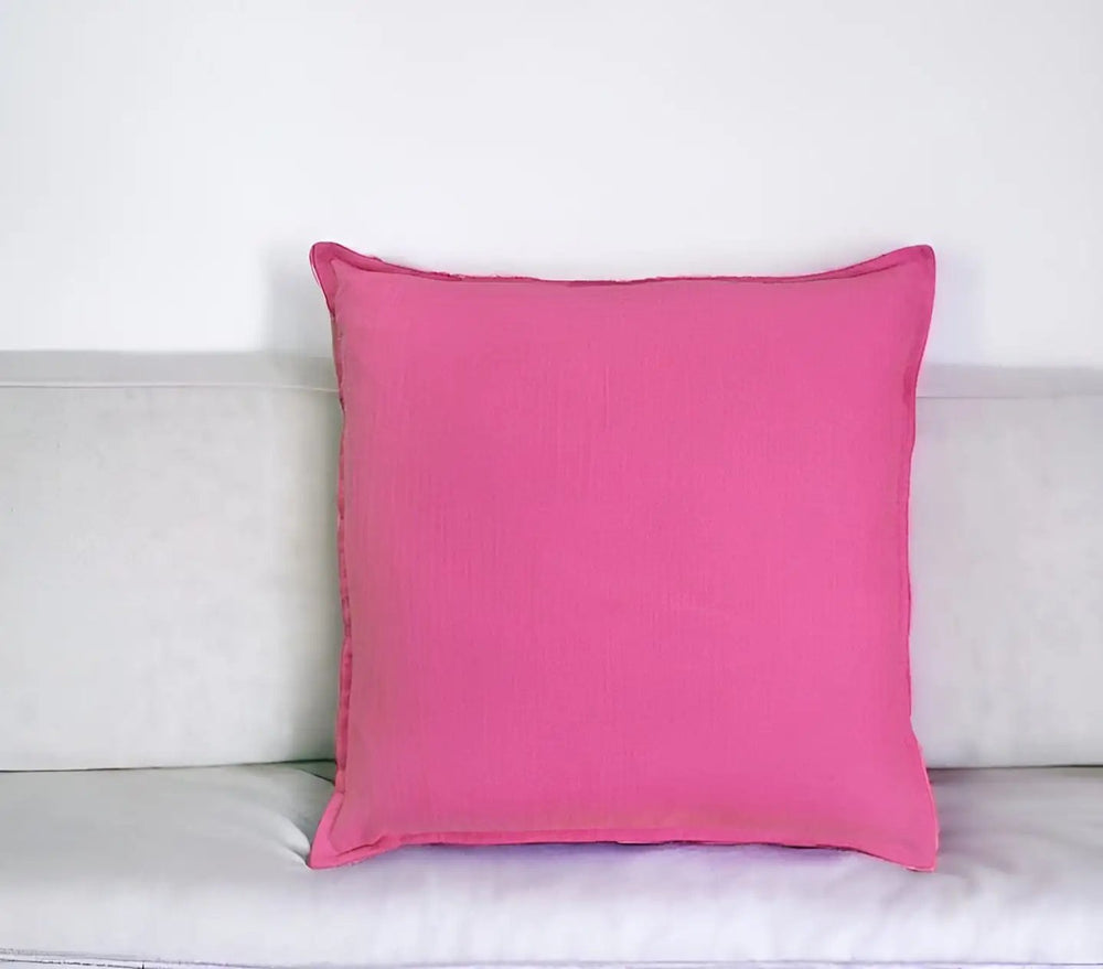 20" Hot Pink Cotton Throw Pillow - Homeroots - Flyclothing LLC
