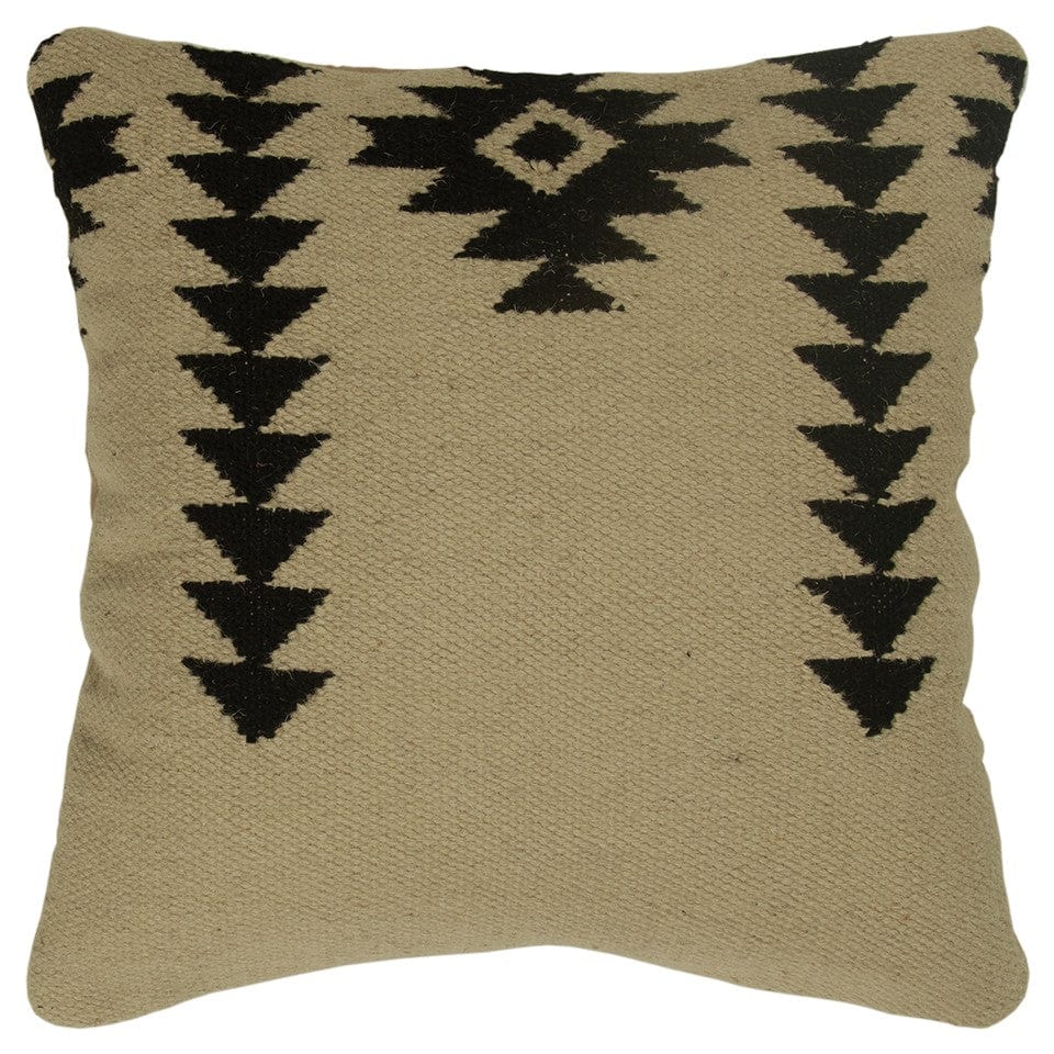 18" Black and Ivory Cotton Throw Pillow - Homeroots