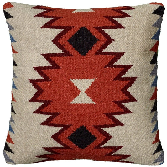 18" Orange and Ivory Cotton Throw Pillow - Homeroots