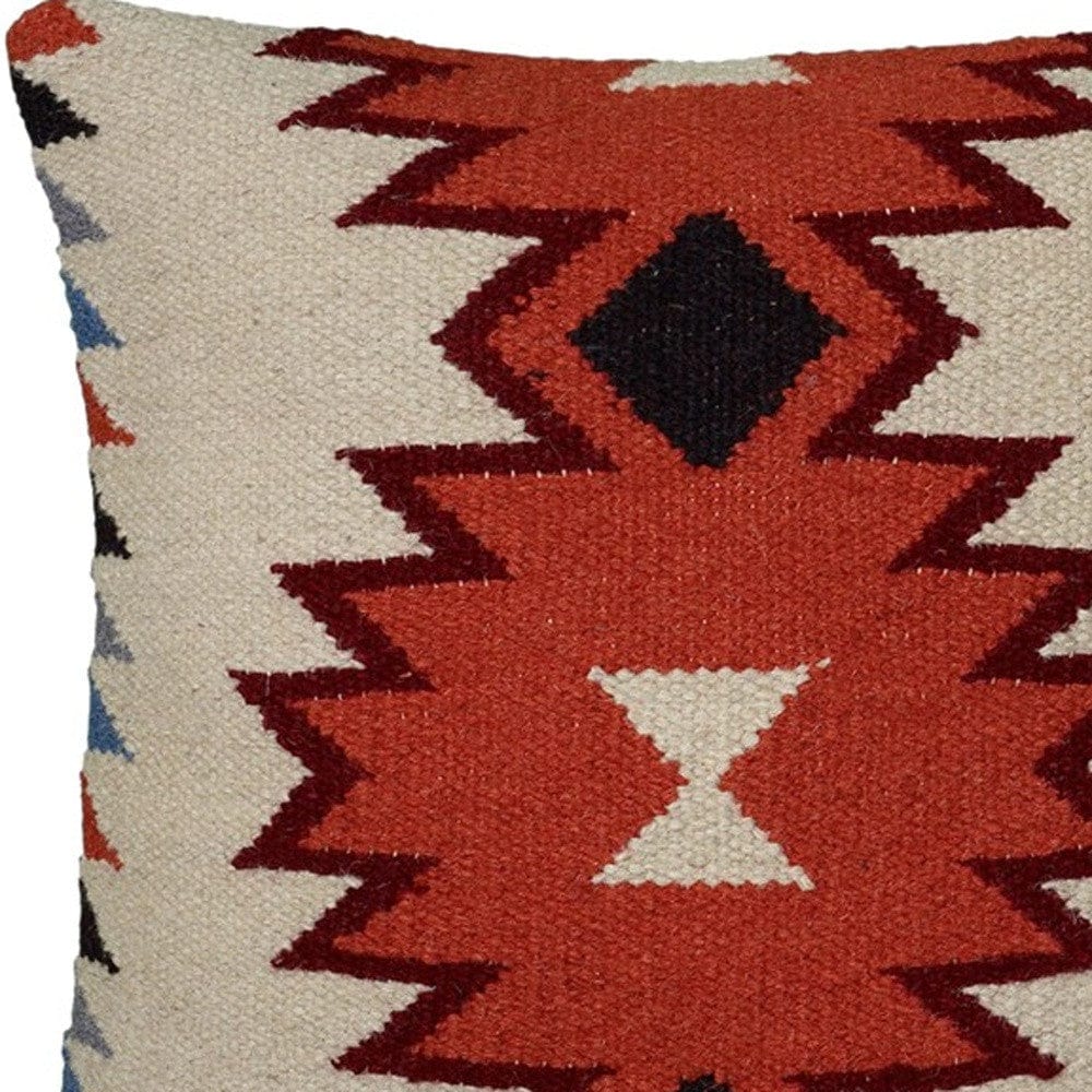 18" Orange and Ivory Cotton Throw Pillow - Homeroots - Flyclothing LLC