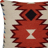 18" Orange and Ivory Cotton Throw Pillow - Homeroots