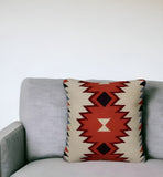18" Orange and Ivory Cotton Throw Pillow - Homeroots