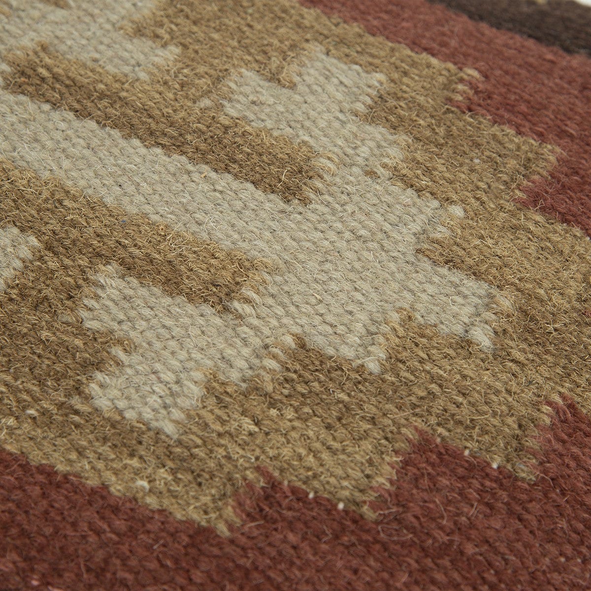 18" Brown and Beige Geometric Jute Wool Blend Throw Pillow - Homeroots - Flyclothing LLC