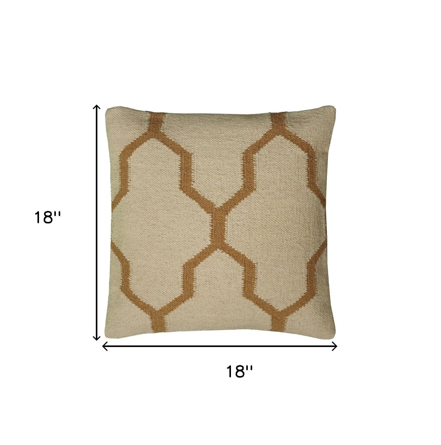18" Natural Cotton Throw Pillow - Homeroots - Flyclothing LLC