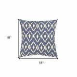 18" Navy Cotton Throw Pillow - Homeroots