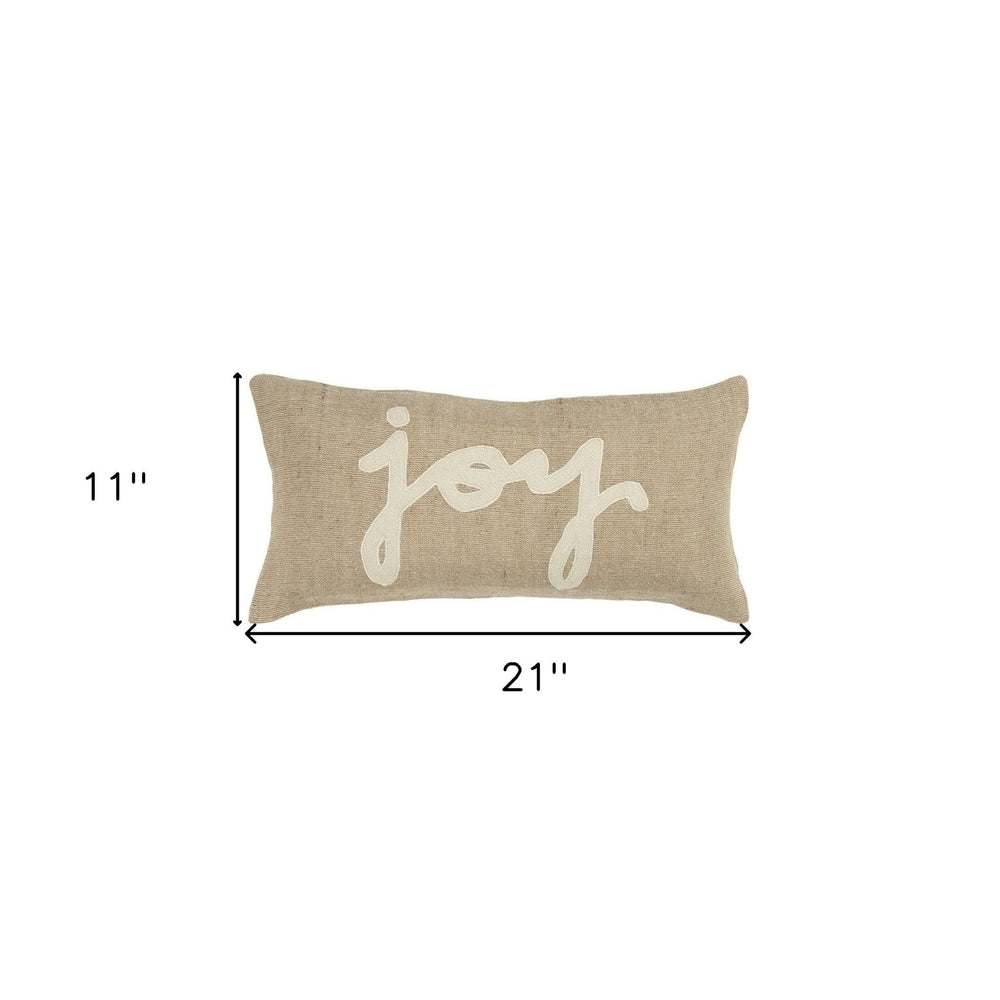 11" X 21" Natural Cotton Throw Pillow - Homeroots - Flyclothing LLC