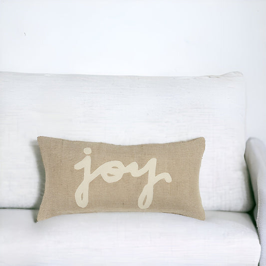 11" X 21" Natural Cotton Throw Pillow - Homeroots