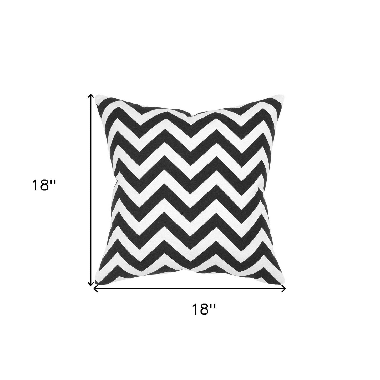 18" Black and Ivory Cotton Throw Pillow - Homeroots - Flyclothing LLC