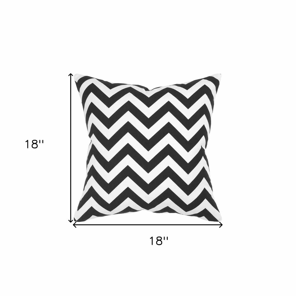 18" Black and Ivory Cotton Throw Pillow - Homeroots - Flyclothing LLC