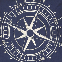 18" Navy and White Nautical Compass Throw Pillow - Homeroots