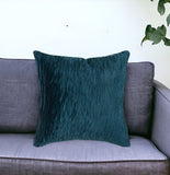 18" Teal Blue Crinkle Cotton Throw Pillow - Homeroots
