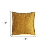 18" Gold Cotton Throw Pillow - Homeroots