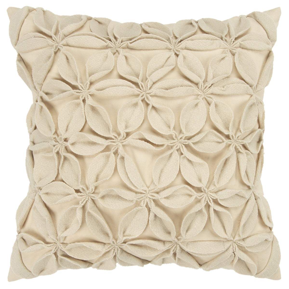 Cream Pinwheel Floral Petal Down Filled Throw Pillow - Homeroots - Flyclothing LLC