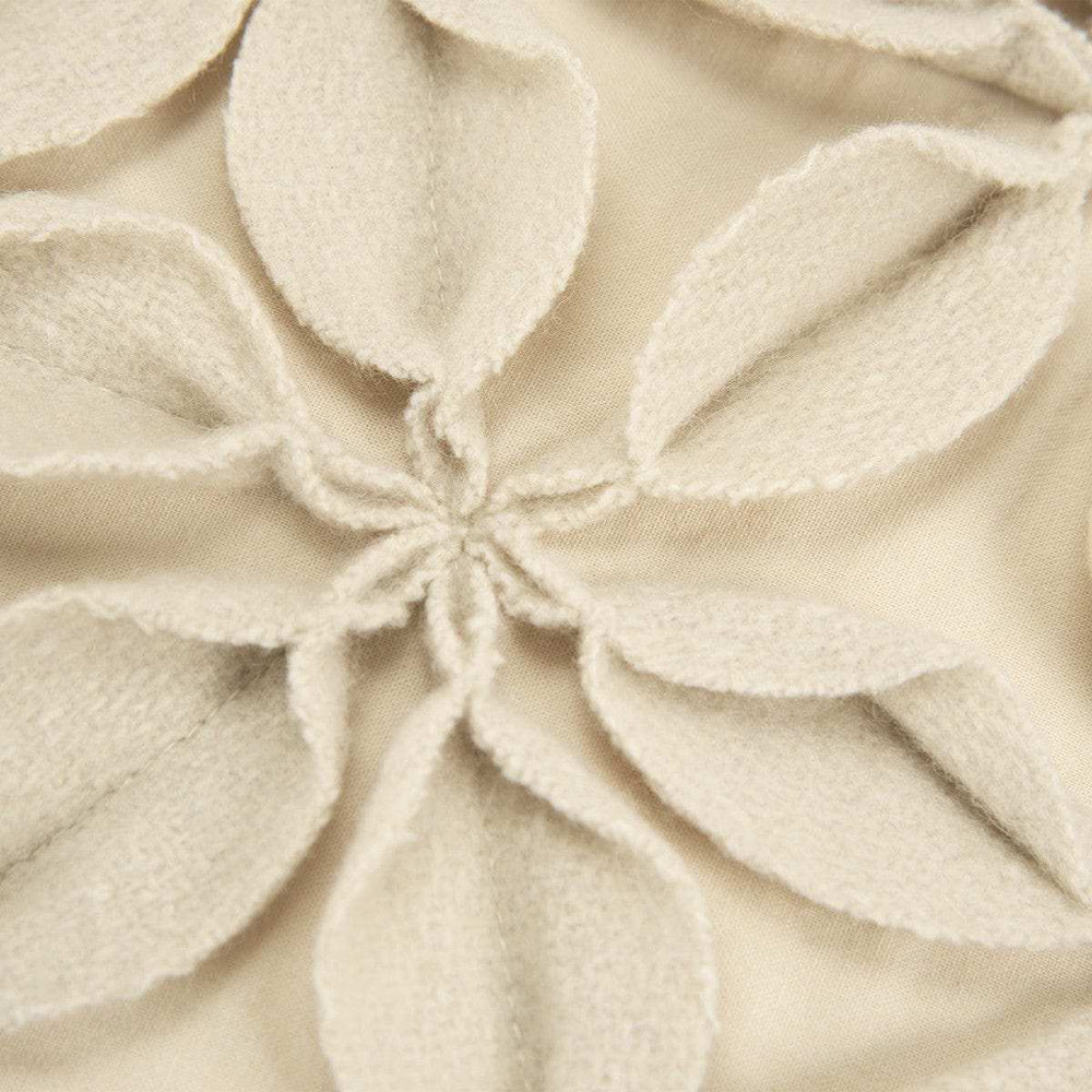 Cream Pinwheel Floral Petal Down Filled Throw Pillow - Homeroots - Flyclothing LLC