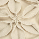 Cream Pinwheel Floral Petal Down Filled Throw Pillow - Homeroots