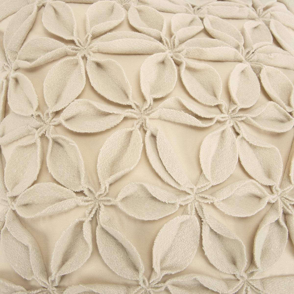 Cream Pinwheel Floral Petal Down Filled Throw Pillow - Homeroots - Flyclothing LLC