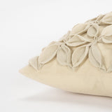 Cream Pinwheel Floral Petal Down Filled Throw Pillow - Homeroots