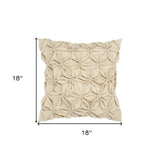 Cream Pinwheel Floral Petal Down Filled Throw Pillow - Homeroots - Flyclothing LLC