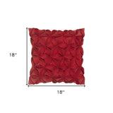 18" Red Cotton Throw Pillow - Homeroots