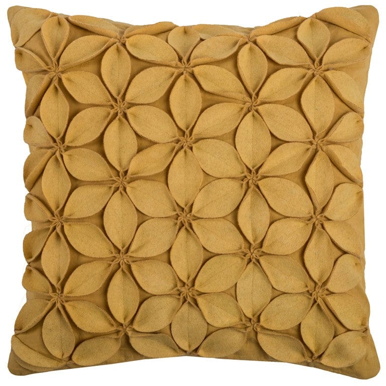 Yellow  Pinwheel Floral Petal Down Throw Pillow - Homeroots