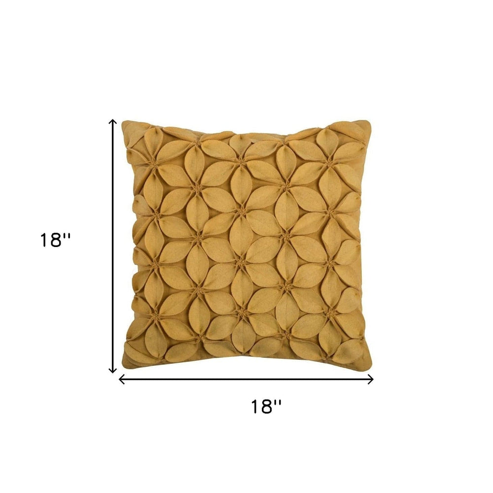 Yellow Pinwheel Floral Petal Down Throw Pillow - Homeroots - Flyclothing LLC