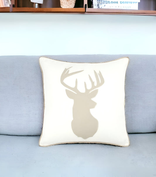 20" Ivory Cotton Throw Pillow - Homeroots