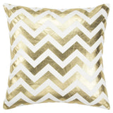 18" Gold and Ivory Cotton Throw Pillow - Homeroots
