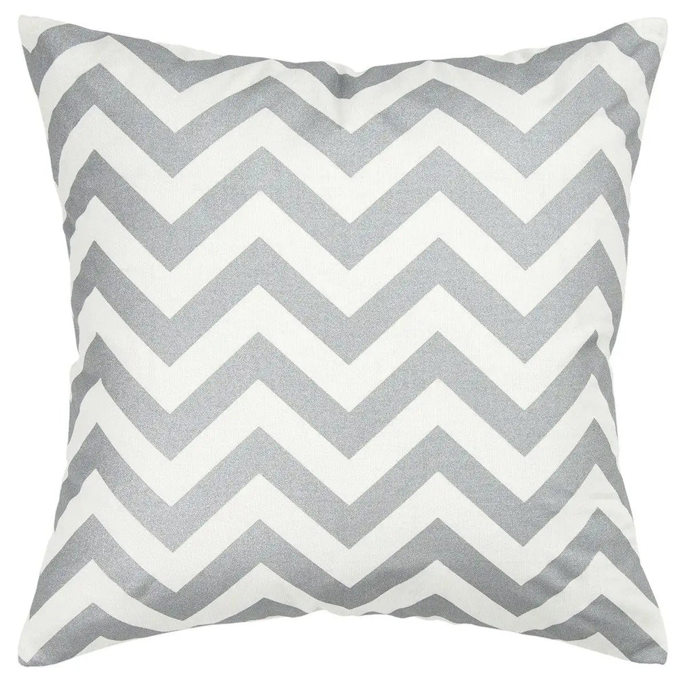 18" Silver and Ivory Cotton Throw Pillow - Homeroots - Flyclothing LLC