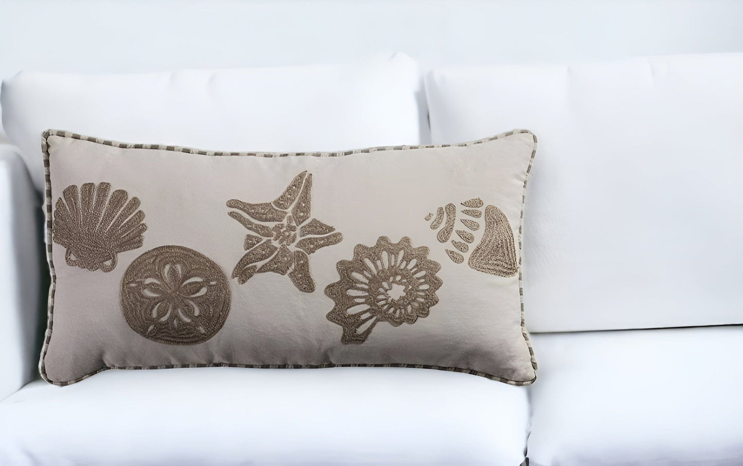 21" X 11" Khaki Cotton Throw Pillow - Homeroots - Flyclothing LLC