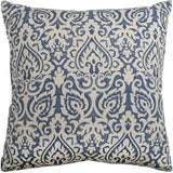 22" Navy Cotton Throw Pillow - Homeroots