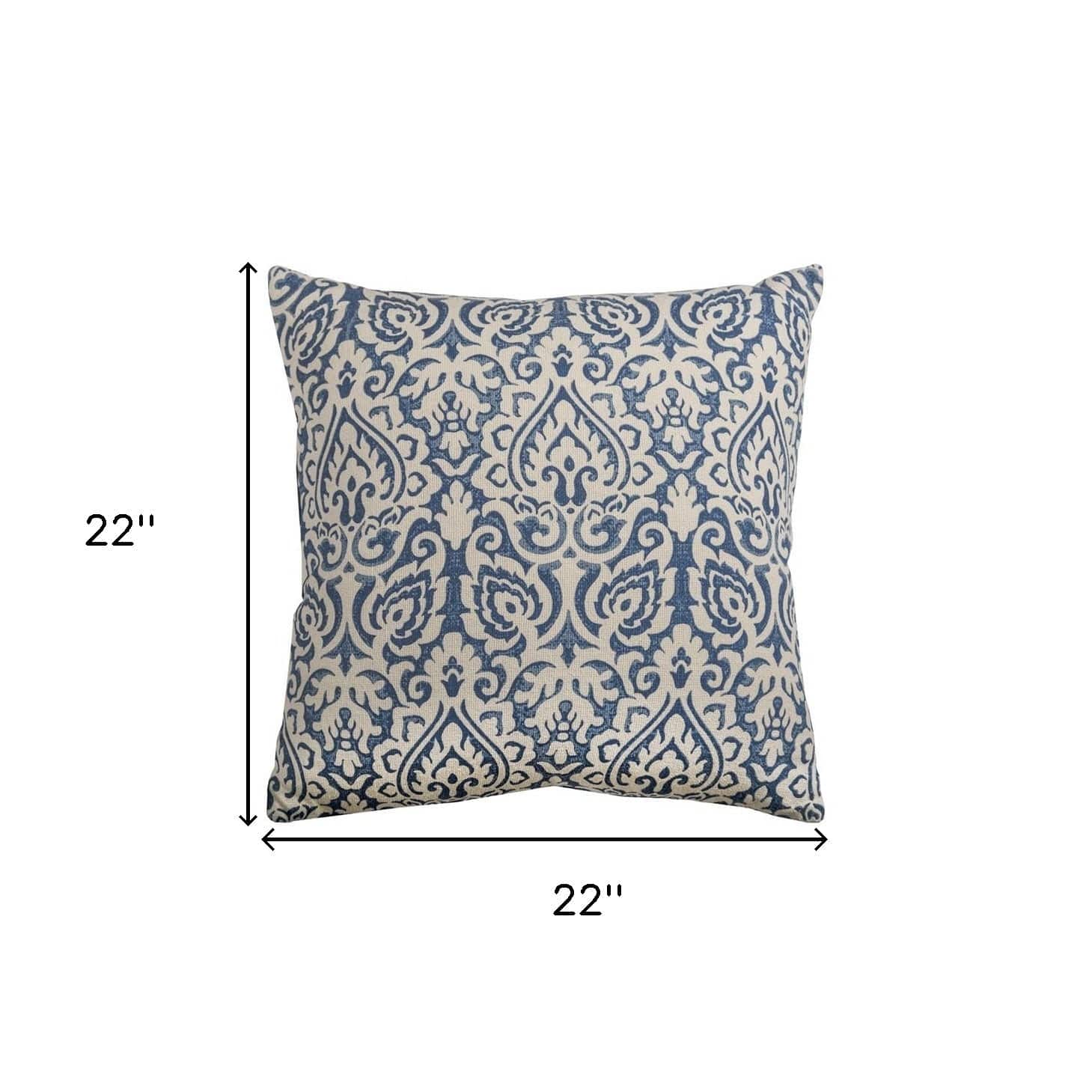 22" Navy Cotton Throw Pillow - Homeroots - Flyclothing LLC