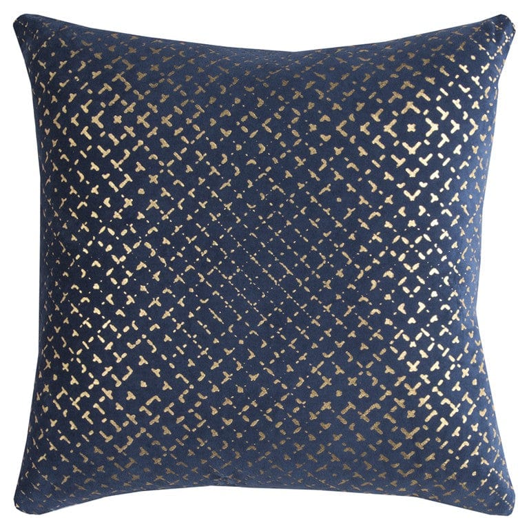 20" Navy Cotton Throw Pillow - Homeroots