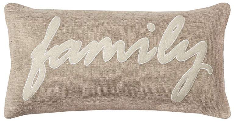 21" X 11" Tan Cotton Blend Zippered Pillow With Applique - Homeroots - Flyclothing LLC