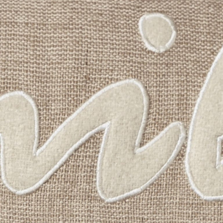 21" X 11" Tan Cotton Blend Zippered Pillow With Applique - Homeroots - Flyclothing LLC