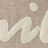 21" X 11" Tan Cotton Blend Zippered Pillow With Applique - Homeroots