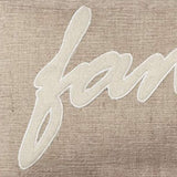 21" X 11" Tan Cotton Blend Zippered Pillow With Applique - Homeroots - Flyclothing LLC