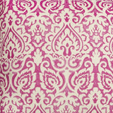 22" Pink and White Damask Cotton Throw Pillow - Homeroots