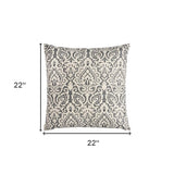 22" Light Gray Cotton Throw Pillow - Homeroots - Flyclothing LLC