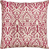 22" Red and White Cotton Throw Pillow - Homeroots