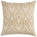 22" Gold and White Cotton Throw Pillow - Homeroots