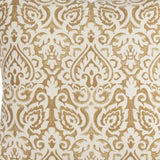 22" Gold and White Cotton Throw Pillow - Homeroots